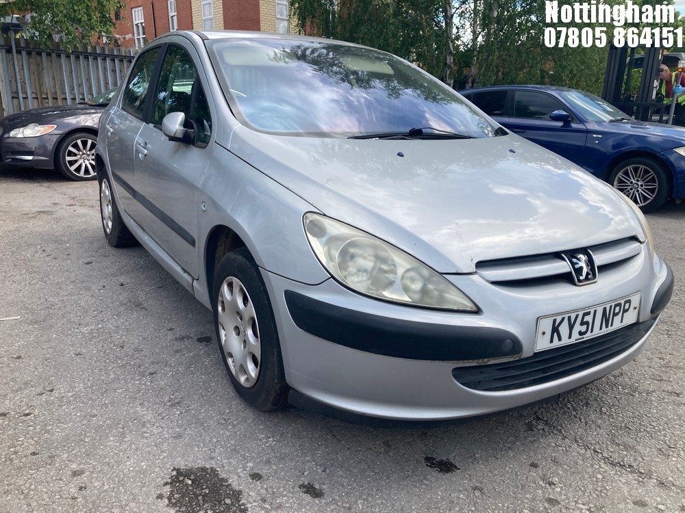 Location: Nottingham - 2001 PEUGEOT 307 LX 5 Door Hatchback REG: KY51NPP, Keys: No, MOT Expiry date: 30/09/2025, 1360 Petrol, 5 Speed Manual Petrol, Former Keepers: 5