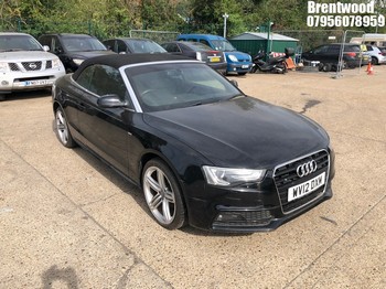 Location: Brentwood - 2012 AUDI A5 S LINE TFSI CVT Convertible REG: WV12DXM, Keys: Yes, MOT Expiry date: 19/09/2026, 1798 Petrol, Variable Speed Auto Petrol, Former Keepers: 5