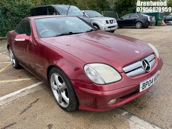 Location: Brentwood - 2004 MERCEDES SLK 230 KOMPRESSOR AUTO Convertible REG: BP04WDN, Keys: No, MOT Expiry date: 23/11/2026, 2295 Petrol, 5 Speed Auto Petrol, Former Keepers: 8