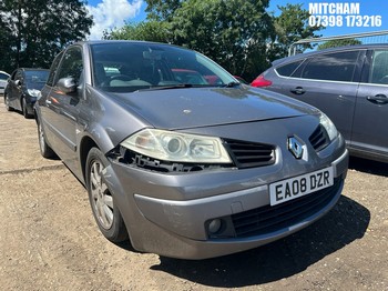 Location: Mitcham - 2008 RENAULT MEGANE TECH RUN VVT 111 3 Door Hatchback REG: EA08DZR, Keys: No, MOT Expiry date: 12/02/2026, 1598 Petrol, 5 Speed Manual Petrol, Former Keepers: 6