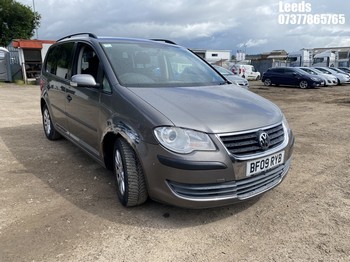 Location: Leeds - 2009 VOLKSWAGEN TOURAN S 102 MPV REG: BF09RYB, 1595cc PETROL, 6 SPEED MANUAL PETROL, Former Keepers: 5, Keys: Yes, MOT Expiry date: 31-05-2027