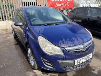 Location: Hayes - 2012 VAUXHALL CORSA S ECOFLEX 3 Door Hatchback REG: CP61RNO, Keys: No, MOT Expiry date: 15/02/2026, 998 Petrol, 5 Speed Manual Petrol, Former Keepers: 3