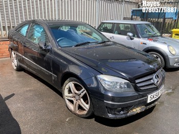 Location: Hayes - 2008 MERCEDES-BENZ CLC180 KOMP SPORT Coupe REG: SK58TFA, Keys: No, MOT Expiry date: 31/01/2026, 1796 Petrol, 6 Speed Manual Petrol, Former Keepers: 4