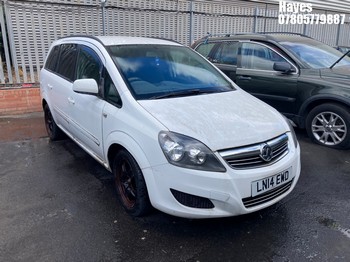 Location: Hayes - 2014 VAUXHALL ZAFIRA EXCLUSIV MPV REG: LN14EWD, Keys: No, MOT Expiry date: 28/02/2025, 1796 Petrol, 5 Speed Manual Petrol, Former Keepers: 3
