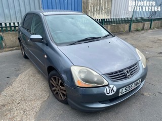 Location: Belvedere - 2005 HONDA CIVIC SE AUTO 5 Door Hatchback REG: LS05UWA, Keys: No, MOT Expiry date: 22/03/2027, 1590 Petrol, 4 Speed Auto Petrol, Former Keepers: 9