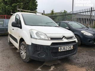 Location: Edinburgh - 2012 CITROEN BERLINGO 625 ENTERPRISE H Panel Van REG: BJ62CHL, Keys: No, MOT Expiry date: 11/10/2025, 1560 Diesel, 5 Speed Manual Diesel, Former Keepers: 6