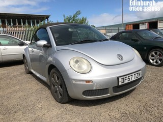 Location: Edinburgh - 2007 VOLKSWAGEN BEETLE LUNA 102PS Convertible REG: DF57TZN, Keys: No, MOT Expiry date: 05/01/2026, 1596 Petrol, 5 Speed Manual Petrol, Former Keepers: 8