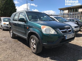 Location: Edinburgh - 2002 HONDA CR-V I-VTEC SE SPORT Estate REG: GU02ZBR, Keys: No, MOT Expiry date: 03/09/2025, 1998 Petrol, 5 Speed Manual Petrol, Former Keepers: 5