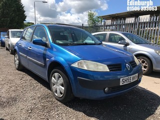 Location: Edinburgh - 2005 RENAULT MEGANE OASIS 5 Door Hatchback REG: SH55WKN, Keys: No, MOT Expiry date: 10/12/2026, 1390 Petrol, 5 Speed Manual Petrol, Former Keepers: 4