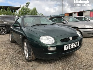 Location: Edinburgh - 2001 MG MGF 1.8I VVC Sports REG: YL51XEM, Keys: No, MOT Expiry date: 09/04/2026, 1796 Petrol,, Former Keepers: 8