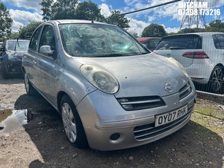 Location: Mitcham - 2007 NISSAN MICRA SPIRITA 5 Door Hatchback REG: OY07RHK, Keys: No, MOT Expiry date: 08/07/2026, 1386 Petrol, 5 Speed Manual Petrol, Former Keepers: 13