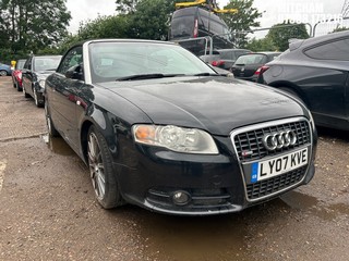 Location: Mitcham - 2007 AUDI A4 S LINE FSI AUTO Convertible REG: LY07KVE, Keys: No, MOT Expiry date: 30/08/2026, 1984 Petrol, Variable Speed Auto Petrol, Former Keepers: 12