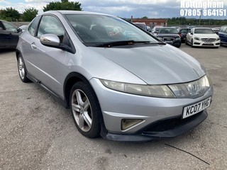 Location: Nottingham - 2007 HONDA CIVIC TYPE-S 3 Door Hatchback REG: KC07YHG, Keys: No, MOT Expiry date: 18/01/2027, 1799 Petrol, 6 Speed Manual Petrol, Former Keepers: 7
