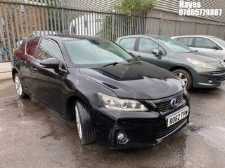 Location: HAYES / HEATHROW - 2012 LEXUS CT 200H SE-I CVT 5 Door Hatchback REG: RO62TVN, 1798cc Hybrid Electric, Variable 1 Speed Auto Petrol/E, Former Keepers: 7, Keys: No, MOT: Expiry date27/02/2027