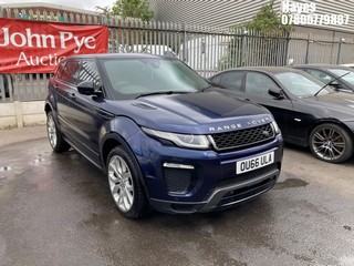 Location: Hayes - 2016 LAND ROVER R ROVER EVOQUE HSE DYN TD Estate REG: OU66ULA, Keys: No, MOT Expiry date: 22/12/2026, 1999 Diesel, 9 Speed Auto Diesel, Former Keepers: 3