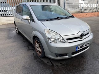 Location: Hayes - 2007 TOYOTA COROLLA VERSO TR VVT-I MPV REG: AK07VWY, Keys: No, MOT Expiry date: 19/10/2025, 1794 Petrol, 5 Speed Manual Petrol, Former Keepers: 4
