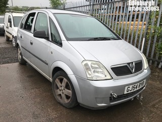 Location: Edinburgh - 2004 VAUXHALL MERIVA LIFE SEMI-AUTO MPV REG: GJ54RYR, Keys: No, MOT Expiry date: 27/10/2025, 1598 Petrol, 5 Speed Semi Auto Petrol, Former Keepers: 8