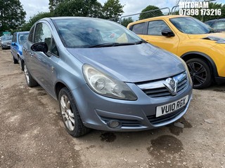 Location: Mitcham - 2010 VAUXHALL CORSA SXI 3 Door Hatchback REG: VU10RGX, Keys: No, MOT Expiry date: 12/08/2026, 1229 Petrol, 5 Speed Manual Petrol, Former Keepers: 10