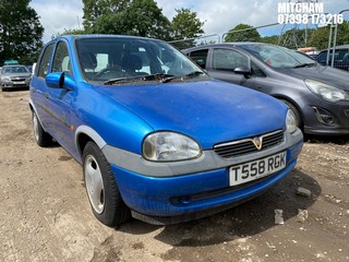 Location: Mitcham - 1999 VAUXHALL CORSA BREEZE 16V 5 Door Hatchback REG: T558RGK, Keys: No, MOT Expiry date: 28/02/2026, 1199 Petrol, 5 Speed Manual Petrol, Former Keepers: 1