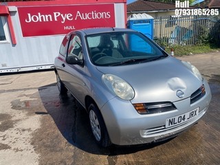 Location: Hull - 2004 NISSAN MICRA E 3 Door Hatchback REG: NL04JRX, Keys: No, MOT Expiry date: 03/04/2026, 998 Petrol, 5 Speed Manual Petrol, Former Keepers: 5