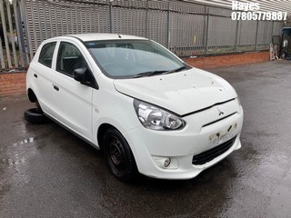 Location: Hayes - 2015 MITSUBISHI MIRAGE 1 5 Door Hatchback REG: LS15HTO, Keys: No, MOT Expiry date: 26/03/2026, 999 Petrol, 5 Speed Manual Petrol, Former Keepers: 2