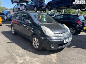 Location: Stapleford - 2008 NISSAN NOTE ACENTA MPV REG: AG08OOH, Keys: Yes, MOT Expiry date: 19/06/2026, 1386 Petrol, 5 Speed Manual Petrol, Former Keepers: 6