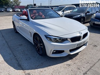 Location: Belvedere - 2019 BMW 420D M SPORT AUTO Convertible REG: YS19VBV, Keys: Yes, MOT Expiry date: 26/06/2026, 1995 Diesel, 8 Speed Auto Diesel, Former Keepers: 4