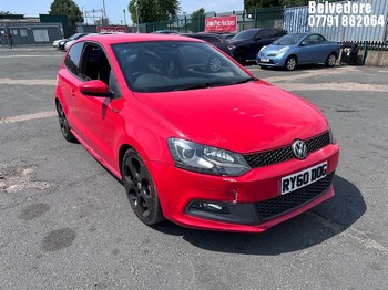 Location: Belvedere - 2012 VOLKSWAGEN POLO GTI S-A 180 3 DOOR HATCHBACK REG: RY60DOG, 1390cc PETROL, 7 SPEED S-AUTO PETROL, Former Keepers: 7, Keys: Yes, MOT Expiry date: 14/07/2026