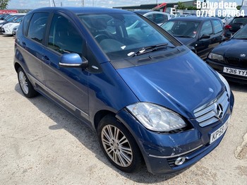 Location: Belvedere - 2008 MERCEDES A150 ELEGANCE SE CVT 5 Door Hatchback REG: KP58DWL, 1498cc Petrol, Variable Speed Auto Petrol, Former Keepers: 4, Keys: Yes, MOT Expiry date: 30.09.2026