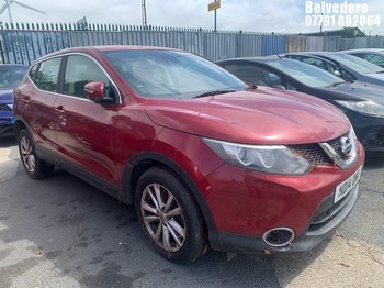 Location: Belvedere - 2014 NISSAN QASHQAI ACENTA SMART VIS 5 Door Hatchback REG: ND14DMX, Keys: No, MOT Expiry date: 05/09/2024, 1198 Petrol, 6 Speed Manual Petrol, Former Keepers: 2