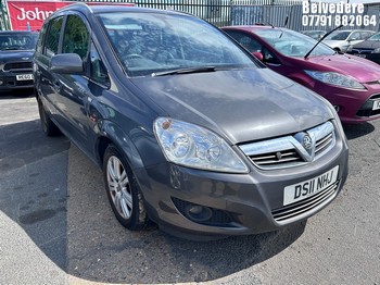 Location: Belvedere - 2011 VAUXHALL ZAFIRA DESIGN MPV REG: DS11NHJ, Keys: No, MOT Expiry date: 07/06/2025, 1796 Petrol, 5 Speed Manual Petrol, Former Keepers: 5