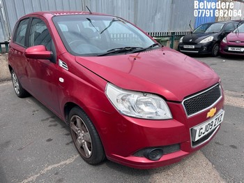 Location: Belvedere - 2009 CHEVROLET AVEO LS 5 Door Hatchback REG: GJ09ZYZ, Keys: No, MOT Expiry date: 01.11.2025, 1206 Petrol, 5 Speed Manual Petrol, Former Keepers: 2