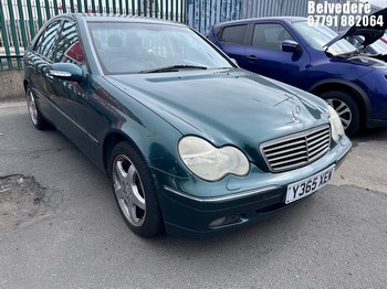 Location: Belvedere - 2001 MERCEDES C320 ELEGANCE AUTO 4 Door Saloon REG: Y365XEW, Keys: No, MOT Expiry date: 17/09/2026, 3199 Petrol, 5 Speed Auto Petrol, Former Keepers: 7