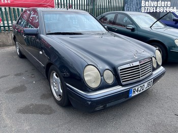 Location: Belvedere - 1998 MERCEDES E320 AVANTGARDE A 4 Door Saloon REG: R420JBD, Keys: No, MOT Expiry date: 24/03/2026, 3199 Petrol, 5 Speed Auto Petrol, Former Keepers: 4