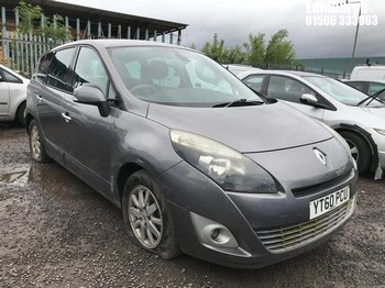 Location: Edinburgh - 2010 RENAULT GSCENIC PRIVILEGE T-T DCI MPV REG: YT60PCU, Keys: Yes, MOT Expiry date: 27/07/2023, 1461 Diesel, 6 Speed Manual Diesel, Former Keepers: 4