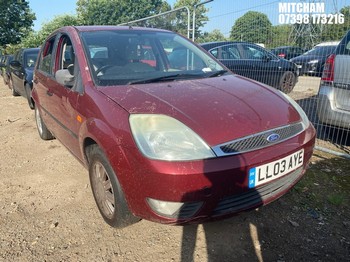 Location: Mitcham - 2003 FORD FIESTA GHIA 5 Door Hatchback REG: LL03AYE, Keys: No, MOT Expiry date: 14/04/2027, 1388 Petrol, 5 Speed Manual Petrol, Former Keepers: 10