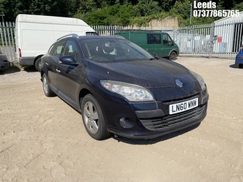 Location: Leeds - 2010 RENAULT MEGANE DYNAMIQUE TTOM DCI Estate REG: LN60WNW, Keys: No, MOT Expiry date: 26-02-2026, 1461 Diesel, 6 Speed Manual Diesel, Former Keepers: 6