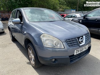 Location: Manchester - 2008 NISSAN QASHQAI ACENTA 5 Door Hatchback REG: OV58FAJ, 1598cc Petrol, 5 Speed Manual Petrol, Former Keepers: 8, Keys: No, MOT Expiry date: 12/02/2027