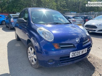 Location: Manchester - 2005 NISSAN MICRA S 5 Door Hatchback REG: OE05WFW, 1240 Petrol, 5 Speed Manual Petrol, Former Keepers: 10, Keys: No, MOT Expiry date: 16/08/2026