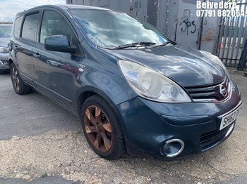 Location: Belvedere - 2012 NISSAN NOTE N-TEC+ AUTO MPV REG: SH62DKY, 1598cc Petrol, 4 Speed Auto Petrol, Former Keepers: 4, Keys: No, MOT Expiry date: 29.06.2026