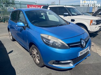 Location: Belvedere - 2014 RENAULT SCENIC D-QUE TT ENERGY DC MPV REG: WK14KWF, Keys: No, MOT Expiry date: 21/06/2026, 1461 Diesel, 6 Speed Manual Diesel, Former Keepers: 4