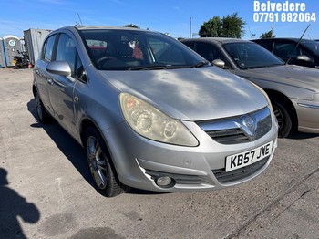 Location: Belvedere - 2007 VAUXHALL CORSA DESIGN AUTO 5 Door Hatchback REG: KB57JWE, Keys: No, MOT Expiry date: 08.05.2026, 1364 Petrol, 5 Speed Auto Petrol, Former Keepers: 8