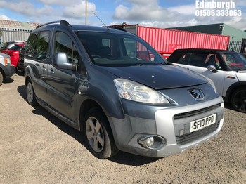 Location: Edinburgh - 2010 PEUGEOT PARTNER TEPEE O-D 7ST HDI MPV REG: SF10PPO, Keys: No, MOT Expiry date: 09/09/2025, 1560 Diesel, 5 Speed Manual Diesel, Former Keepers: 4