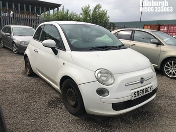 Location: Edinburgh - 2008 FIAT 500 POP M-JET RHD 3 Door Hatchback REG: SD58BCY, Keys: No, MOT Expiry date: 29/04/2025, 1248 Diesel, 5 Speed Manual Diesel, Former Keepers: 11