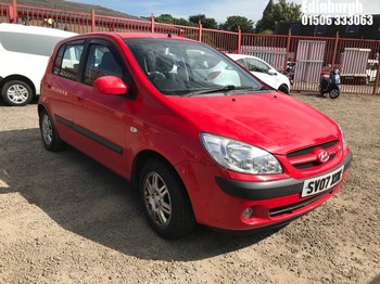 Location: Edinburgh - 2007 HYUNDAI GETZ CDX 5 Door Hatchback REG: SV07XOK, Keys: No, MOT Expiry date: 22/12/2024, 1399 Petrol, 5 Speed Manual Petrol, Former Keepers: 10