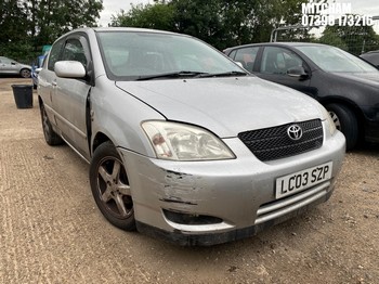 Location: Mitcham - 2003 TOYOTA COROLLA T3 VVTI AUTO 3 Door Hatchback REG: LC03SZP, Keys: No, MOT Expiry date: 27/03/2026, 1598 Petrol, 4 Speed Auto Petrol, Former Keepers: 5