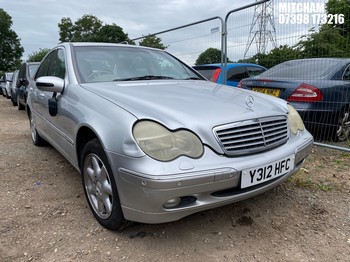 Location: Mitcham - 2001 MERCEDES C240 ELEGANCE AUTO 4 Door Saloon REG: Y312HFC, Keys: No, MOT Expiry date: 06/05/2026, 2597 Petrol, 5 Speed Auto Petrol, Former Keepers: 4