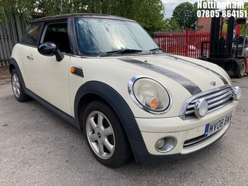 Location: Nottingham - 2008 MINI ONE 3 Door Hatchback REG: MV08BWA, Keys: No, MOT Expiry date: 11/03/2027, 1397 Petrol, 6 Speed Manual Petrol, Former Keepers: 7