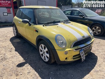 Location: Peterborough - 2005 MINI MINI ONE 3 Door Hatchback REG: KB54WBZ, Keys: No, MOT Expiry date: 27/04/2026, 1598 Petrol, 5 Speed Manual Petrol, Former Keepers: 8
