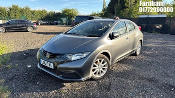 Location: Farnham - 2012 HONDA CIVIC I-VTEC SE 5 Door Hatchback REG: LO12TVL, Keys: Yes, MOT Expiry date: 09/01/2027, 1798 CC Petrol, 6 Speed Manual Petrol, Former Keepers: 3